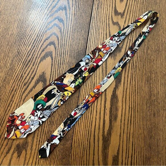 90s Vintage Looney Toons Tie Bugs Bunny, Taz, Marvin the Martian, Sylvester Sam - Picture 6 of 9